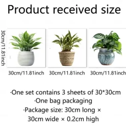 Self-Adhesive 3D Plant Wall Stickers - Waterproof, Dirt-Resistant, Easy Peel-and-Stick Decals for Living Room, Bedroom, Kitchen, and Office - Transform Your Home