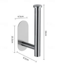 Self-adhesive Toilet Paper Holder Wall Mounted Bathroom 304 Stainless Steel Paper Towel Rack Toilet Multi-Function Toilet Paper Rack Perforated Paper Towel Rack