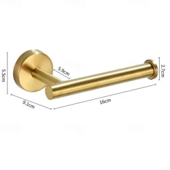 Self-adhesive Toilet Paper Holder Wall Mounted Bathroom 304 Stainless Steel Paper Towel Rack Toilet Multi-Function Toilet Paper Rack Perforated Paper Towel Rack