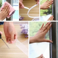 Self-Adhesive White Mosquito-Proof Window Screen/Diy Mosquito-Proof Window Screen/Screen Invisible Simple Screen With Velcro