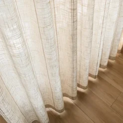 Semi Transparent Screen Curtain One Panel Modern Minimalist Style With Thickened Hemp Cotton Window Screen Living Room Bedroom Dining Room Study Room