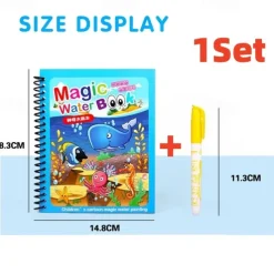 1Set Children Painting Drawing Toys Reusable Coloring Book Magic Water Drawing Book Sensory Early Education Toys For Kids