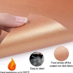 Set of 4 Non-stick Reusable Teflon Sheets Barbecue BBQ Grill Mats for Out Door Grilling