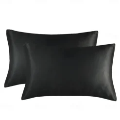 Set of 2 Pcs Silk Satin Pillowcase for Hair and Skin Slip, Pillow Cases for Standard/Queen/King Size - Satin Cooling Pillow Covers with Envelope Closure Suit