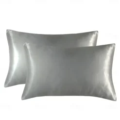Set of 2 Pcs Silk Satin Pillowcase for Hair and Skin Slip, Pillow Cases for Standard/Queen/King Size - Satin Cooling Pillow Covers with Envelope Closure Suit