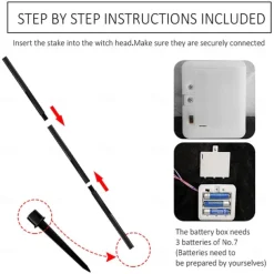 Set of 3 Witches Holding Hands Light Up Face Decoration, Scary Halloween Decorations Outdoor, Voice Control Screaming Witches Decor for Home Outside Yard Lawn Garden Party