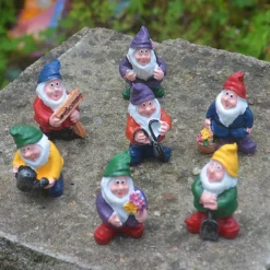 Set of Seven Dwarf Figurines - Home and Garden Décor, Perfect for Pot Decoration, Resin Craftsmanship Collection