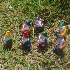 Set of Seven Dwarf Figurines - Home and Garden Décor, Perfect for Pot Decoration, Resin Craftsmanship Collection