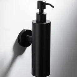 Shampoo Dispenser for Shower,Matte Black Stainless Steel Wall Mounted Press Type Soap Dispenser