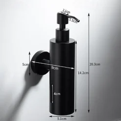 Shampoo Dispenser for Shower,Matte Black Stainless Steel Wall Mounted Press Type Soap Dispenser