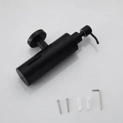Shampoo Dispenser for Shower,Matte Black Stainless Steel Wall Mounted Press Type Soap Dispenser