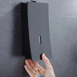 Shampoo Dispenser for Shower,Wall Mount Soap/Shampoo/Lotion Shower Dispenser System Cool Matte Black Constraction ABS 1pc Wall Mounted Push Button Handwash Machine 450ml