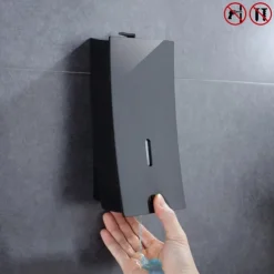 Shampoo Dispenser for Shower,Wall Mount Soap/Shampoo/Lotion Shower Dispenser System Cool Matte Black Constraction ABS 1pc Wall Mounted Push Button Handwash Machine 450ml