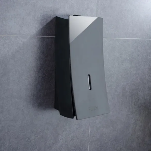 Shampoo Dispenser for Shower,Wall Mount Soap/Shampoo/Lotion Shower Dispenser System Cool Matte Black Constraction ABS 1pc Wall Mounted Push Button Handwash Machine 450ml