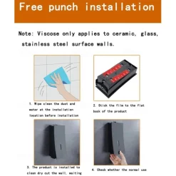 Shampoo Dispenser for Shower,Wall Mount Soap/Shampoo/Lotion Shower Dispenser System Cool Matte Black Constraction ABS 1pc Wall Mounted Push Button Handwash Machine 450ml