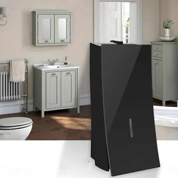 Shampoo Dispenser for Shower,Wall Mount Soap/Shampoo/Lotion Shower Dispenser System Cool Matte Black Constraction ABS 1pc Wall Mounted Push Button Handwash Machine 450ml