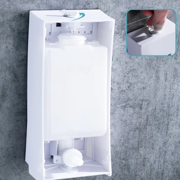 Shampoo Dispenser for Shower,Wall Mount Soap/Shampoo/Lotion Shower Dispenser System Cool Matte Black Constraction ABS 1pc Wall Mounted Push Button Handwash Machine 450ml