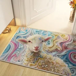 Sheep Doormat Kitchen Mat Floor Mat Non-Slip Area Rug Oil Proof Rug Indoor Outdoor Mat Bedroom Decor Bathroom Mat Entrance Rug