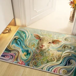 Sheep Doormat Kitchen Mat Floor Mat Non-Slip Area Rug Oil Proof Rug Indoor Outdoor Mat Bedroom Decor Bathroom Mat Entrance Rug