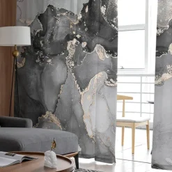 Sheer Curtain Panels Grommet/Eyelet Curtain Drapes For Living Room Bedroom, Farmhouse Curtain for Kitchen Balcony Door Window Treatments Room Darkening