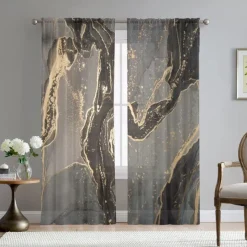 Sheer Curtain Panels Grommet/Eyelet Curtain Drapes For Living Room Bedroom, Farmhouse Curtain for Kitchen Balcony Door Window Treatments Room Darkening