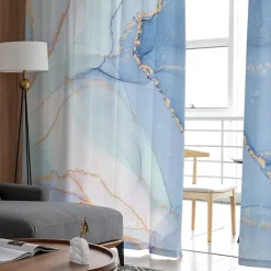 Sheer Curtain Panels Grommet/Eyelet Curtain Drapes For Living Room Bedroom, Farmhouse Curtain for Kitchen Balcony Door Window Treatments Room Darkening