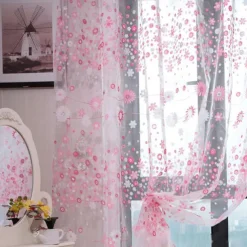 Sheer Curtains White Window Curtains Farmhouse For Living Room Bedroom,Voile Curtain Outdoor Vintage Rod Pocket Curtain Drapes 1 Panel