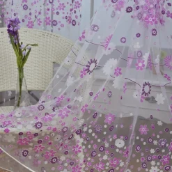 Sheer Curtains White Window Curtains Farmhouse For Living Room Bedroom,Voile Curtain Outdoor Vintage Rod Pocket Curtain Drapes 1 Panel