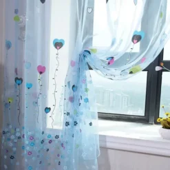 Sheer Curtains White Window Curtains Farmhouse For Living Room Bedroom,Voile Curtain Outdoor Vintage Rod Pocket Curtain Drapes 1 Panel