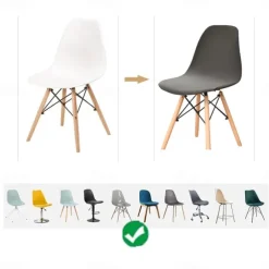 Shell Chair Cover Burgundy Mid Century Style for Kitchen Dining Room Chair Slipcovers Dining Chair Cover Parson Chair Slipcover Stretch Chair Covers for Dining Room