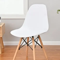 Shell Chair Cover Burgundy Mid Century Style for Kitchen Dining Room Chair Slipcovers Dining Chair Cover Parson Chair Slipcover Stretch Chair Covers for Dining Room