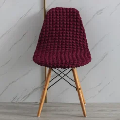 Shell Dining Chair Cover Set of 1,Mid Century Modern Style Seersucker Stretch High Back Dining Chair Cover for Kitchen Dining Room Side Chairs Removable Washable Lounge Armless Chair