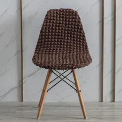 Shell Dining Chair Cover Set of 1,Mid Century Modern Style Seersucker Stretch High Back Dining Chair Cover for Kitchen Dining Room Side Chairs Removable Washable Lounge Armless Chair