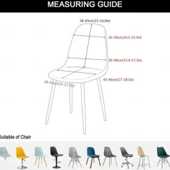 Shell Dining Chair Cover Set of 1,Mid Century Modern Style Seersucker Stretch High Back Dining Chair Cover for Kitchen Dining Room Side Chairs Removable Washable Lounge Armless Chair