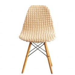 Shell Dining Chair Cover Set of 1,Mid Century Modern Style Seersucker Stretch High Back Dining Chair Cover for Kitchen Dining Room Side Chairs Removable Washable Lounge Armless Chair