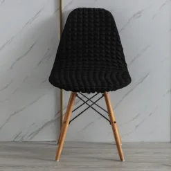 Shell Dining Chair Cover Set of 1,Mid Century Modern Style Seersucker Stretch High Back Dining Chair Cover for Kitchen Dining Room Side Chairs Removable Washable Lounge Armless Chair