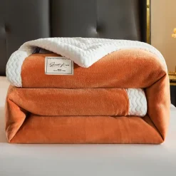 Sherpa Blanket Fleece-Layerd Thick Warm Blanket for Winter Bed Super Soft Fuzzy Flannel Wool Like Reversible Velvet Plush Twin Queen King Weighted Blanket