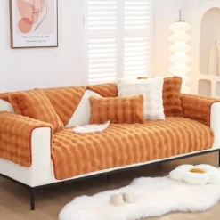 Sherpa Sofa Cover Sofa Seat Mat Plush Slipcover Sectional Couch Covers,Furniture Protector Anti-Slip Couch Covers for Dogs Cats Kids(Sold by Piece/Not All Set)