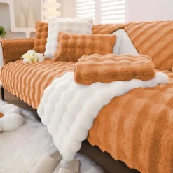 Sherpa Sofa Cover Sofa Seat Mat Plush Slipcover Sectional Couch Covers,Furniture Protector Anti-Slip Couch Covers for Dogs Cats Kids(Sold by Piece/Not All Set)