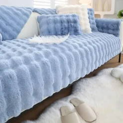 Sherpa Sofa Cover Sofa Seat Mat Plush Slipcover Sectional Couch Covers,Furniture Protector Anti-Slip Couch Covers for Dogs Cats Kids(Sold by Piece/Not All Set)