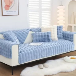 Sherpa Sofa Cover Sofa Seat Mat Plush Slipcover Sectional Couch Covers,Furniture Protector Anti-Slip Couch Covers for Dogs Cats Kids(Sold by Piece/Not All Set)