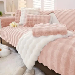 Sherpa Sofa Cover Sofa Seat Mat Plush Slipcover Sectional Couch Covers,Furniture Protector Anti-Slip Couch Covers for Dogs Cats Kids(Sold by Piece/Not All Set)
