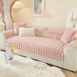 Sherpa Sofa Cover Sofa Seat Mat Plush Slipcover Sectional Couch Covers,Furniture Protector Anti-Slip Couch Covers for Dogs Cats Kids(Sold by Piece/Not All Set)