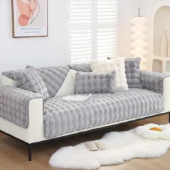 Sherpa Sofa Cover Sofa Seat Mat Plush Slipcover Sectional Couch Covers,Furniture Protector Anti-Slip Couch Covers for Dogs Cats Kids(Sold by Piece/Not All Set)