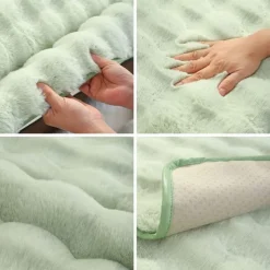 Sherpa Sofa Cover Sofa Seat Mat Plush Slipcover Sectional Couch Covers,Furniture Protector Anti-Slip Couch Covers for Dogs Cats Kids(Sold by Piece/Not All Set)