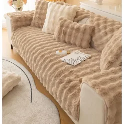 Sherpa Sofa Cover Sofa Seat Mat Plush Slipcover Sectional Couch Covers,Furniture Protector Anti-Slip Couch Covers for Dogs Cats Kids(Sold by Piece/Not All Set)