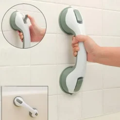 Shower Anti-Slip Grab Bar,Bathroom Strong Vacuum Suction Cup Handle Anti-slip Support Helping Grab Bar for elderly Safety Handrail Bath Shower Grab Bar