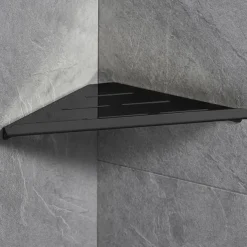 Shower Caddy 304 Stainless Steel Thickened Corner Shelf, Triangular Storage Rack, Bathroom Shelf with Brushed or Polished Finish, Wall-Mounted, Available in Matte Black Brushed Gold