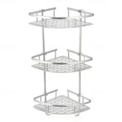 Shower Caddy Bathroom Corner Shower Rack 2/3 Layer Space Aluminum Bathroom Shelf Accessories Set Removable Rack Bathroom Shelf organizador