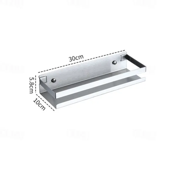 Shower Caddy Bathroom Kitchen Storage Rack Wall Hanging 304 Stainless Steel Storage Rack Bathroom Kitchen Supplies Multifunctional Storage Rack